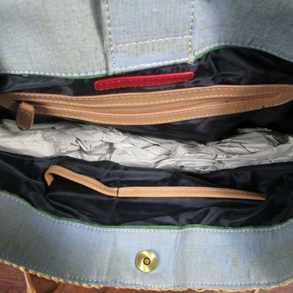 Tommy Hilfiger Shoulder Purse Summer Plaid Straw Color - Picture 5 of 8